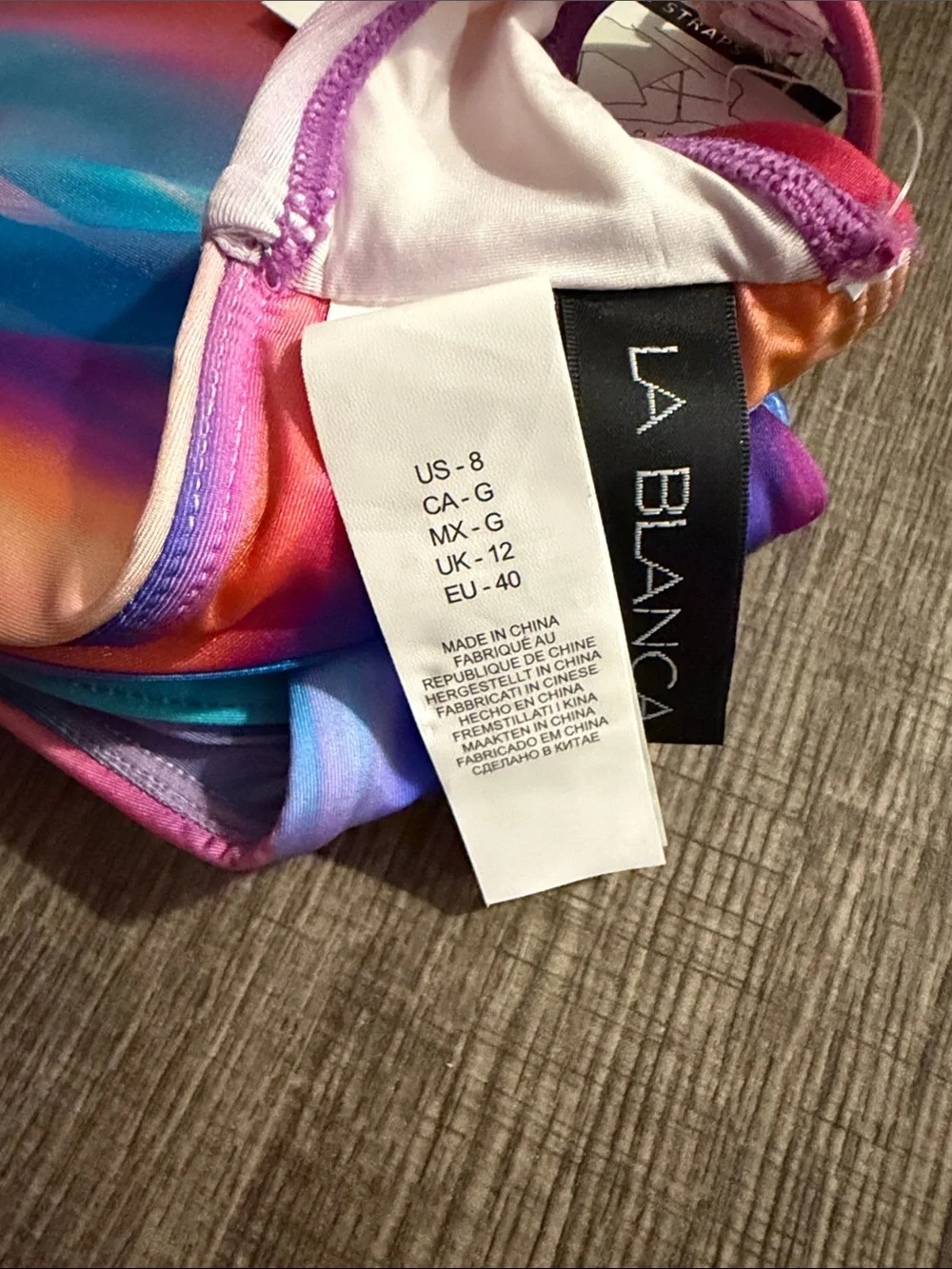 La Blanca Over The Shoulder Underwire Wrap Bikini Swimsuit Top Size 8